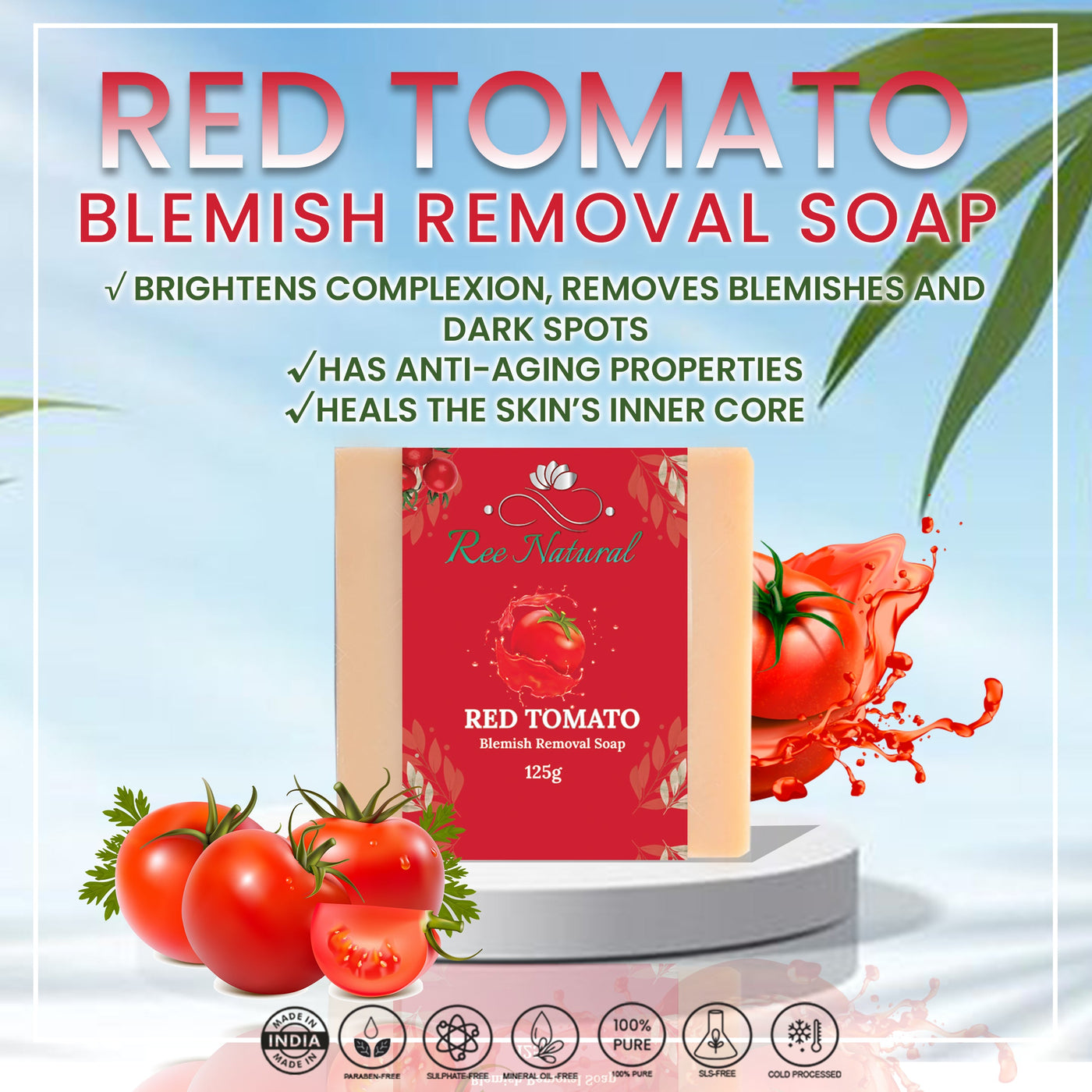 Women's Red Tomato Blemish Removal Soap - Ree Natural