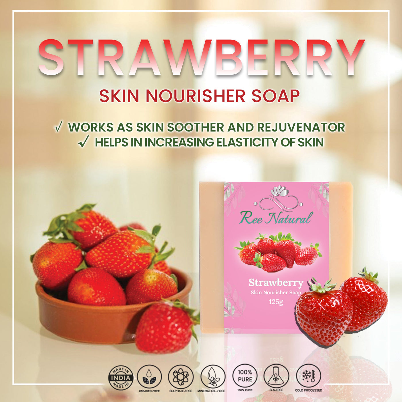Women's Strawberry Skin Nourisher Soap - Ree Natural