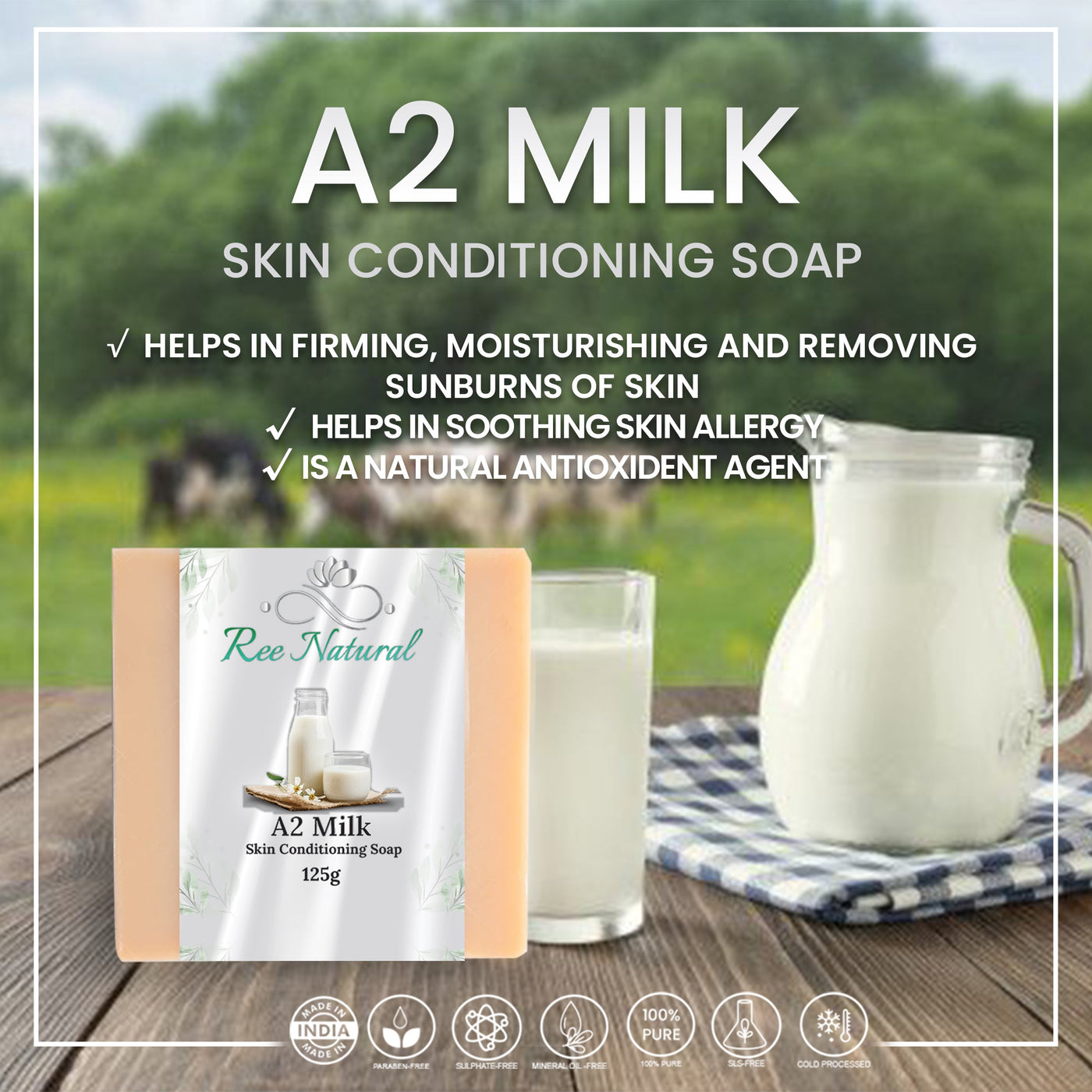 Women's A2 Milk Skin Conditioning Soap - Ree Natural