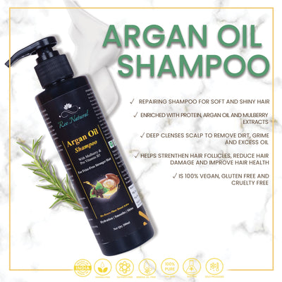Women's Argan Oil Shampoo With Mulberry And Vitamin B5 (200Ml) - Ree Natural