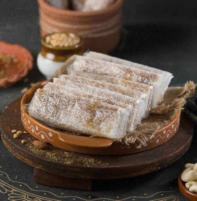 Almond House Edible Rice Paper Sweet Bellam Dry Fruit Pootharekulu (Jaggery)