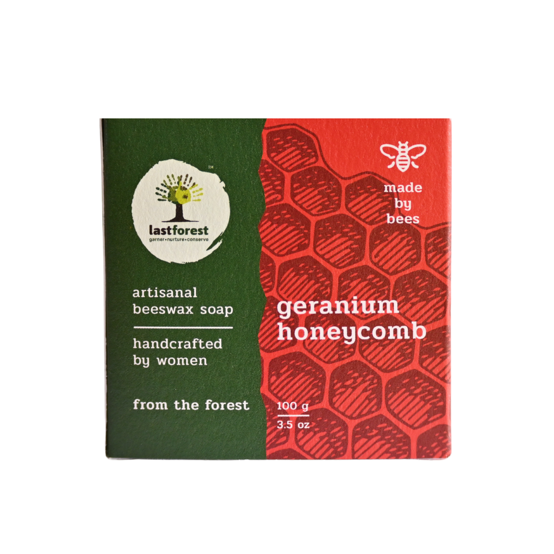 Artisanal Handmade 'Honeycomb' Beeswax Soap – Geranium - Last Forest