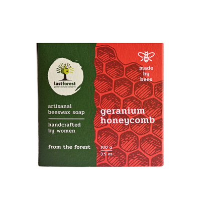 Artisanal Handmade 'Honeycomb' Beeswax Soap – Geranium - Last Forest