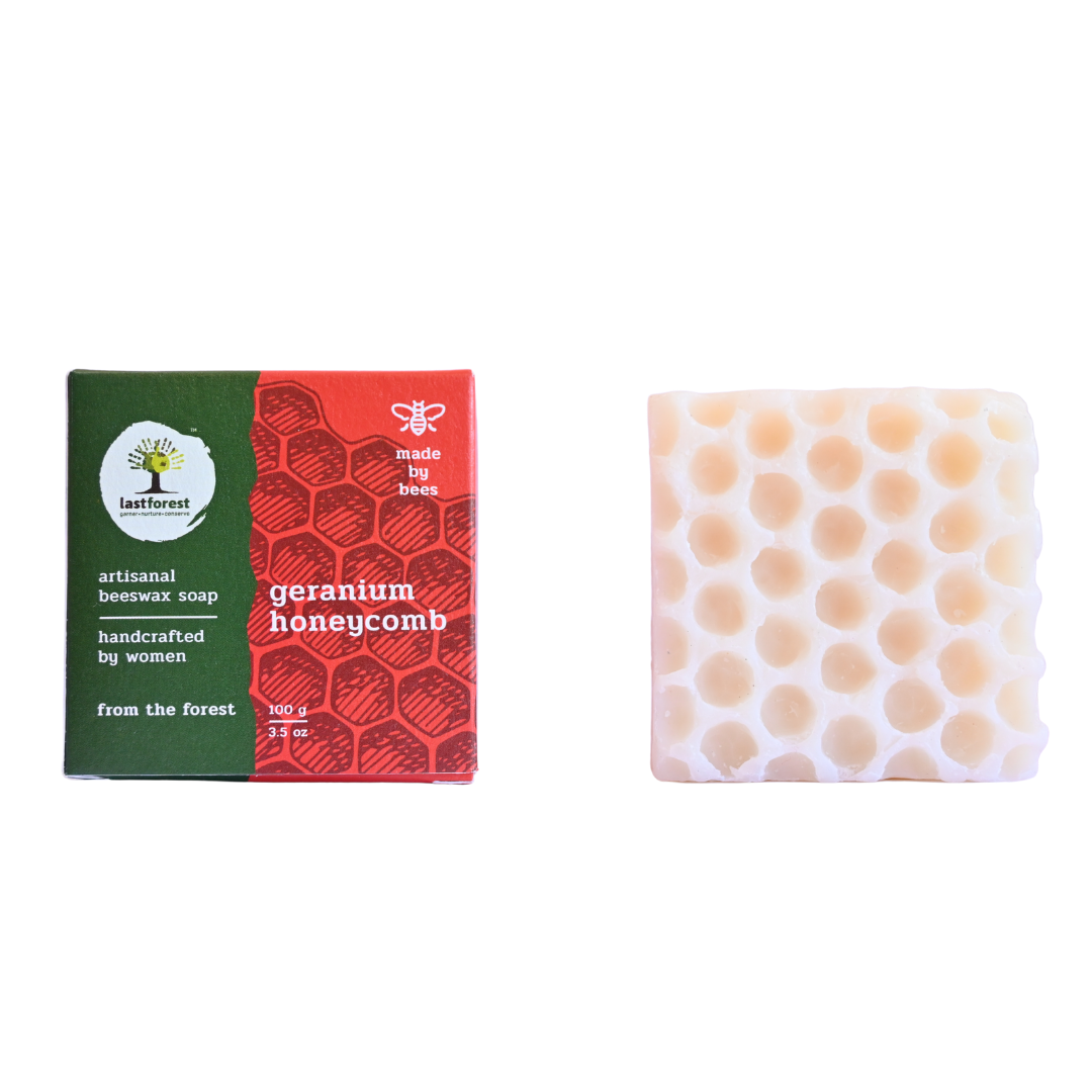 Artisanal Handmade 'Honeycomb' Beeswax Soap – Geranium - Last Forest