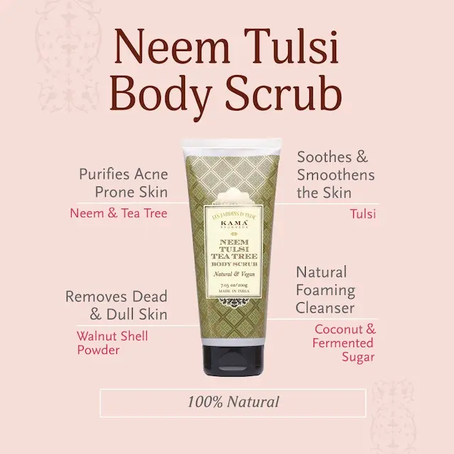 Neem Tulsi Tea Tree Body Scrub - Kama Ayurveda