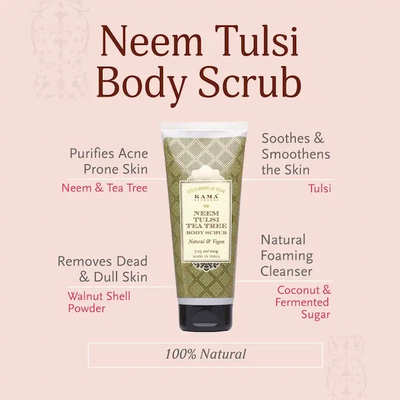 Neem Tulsi Tea Tree Body Scrub - Kama Ayurveda