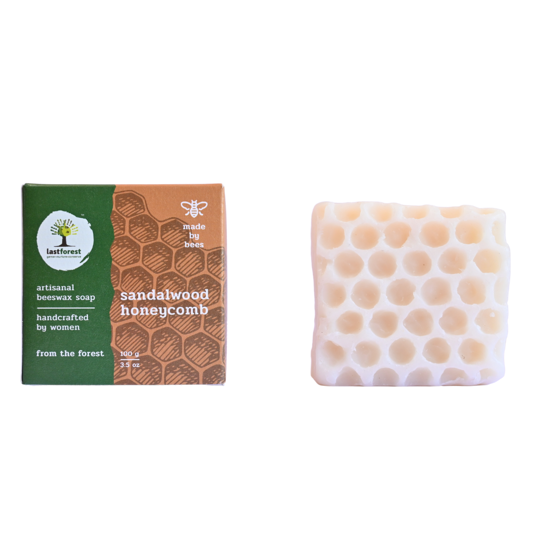 Artisanal Handmade 'Honeycomb' Beeswax Soap - Sandalwood - Last Forest