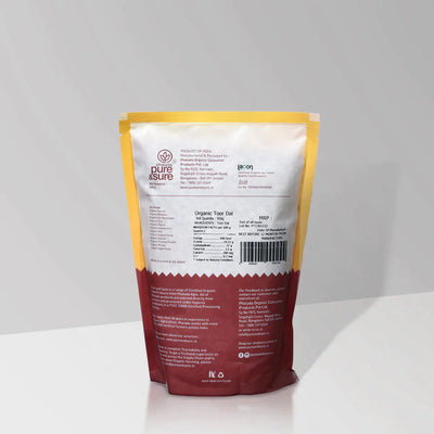 Organic Toor Dal - 500 g - Pure & Sure